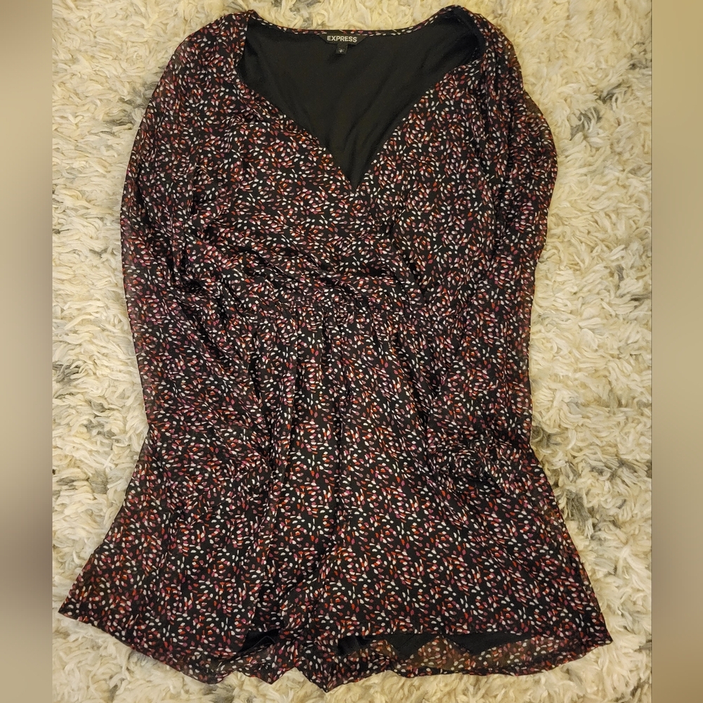 Express Multicolored Long Sleeve Romper